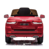 FEBER Jeep Cherokee Rojo 12V, Coche eléctrico, 1 Plaza, radiocontrol: Faros con luz, 2 Marchas, Acelerador y Freno eléctrico, de 3 a 8 años, Famosa (800013450)