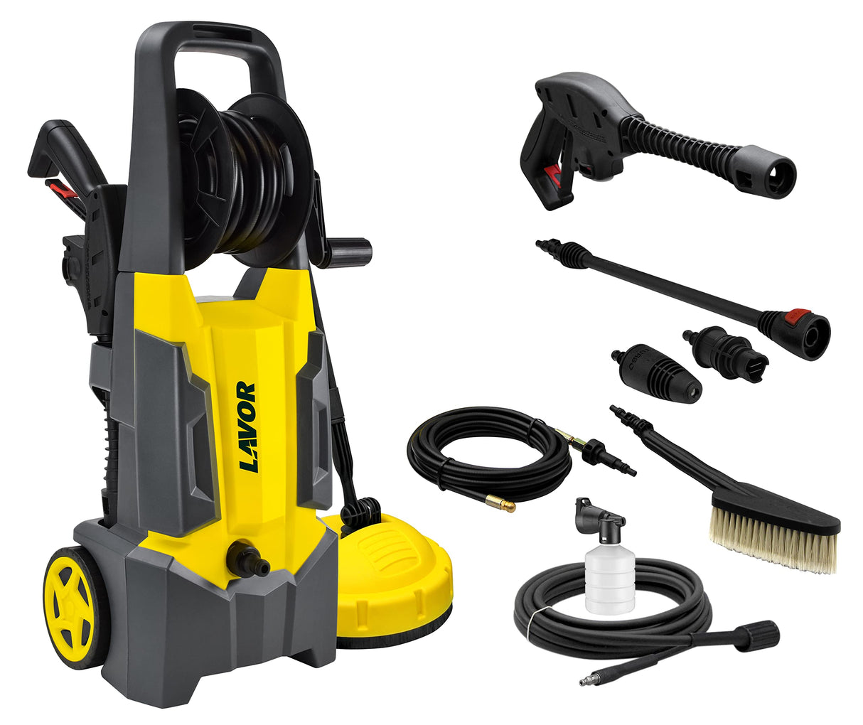 Lavor Hidrolimpiadora de Alta Presión DIVE EXTRA 135 con Enrollador de Manguera, Limpiador de Suelo, Cepillo Fijo e Sonda Desatascadora 6 metros, Presión max 135 bar, Caudal 420 litros por hora max