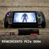 WD_Black SN7100X NVMe SSD de 4 TB (hasta 7.000 MB/s de velocidades de Lectura, con Licencia Oficial para ROG Xbox Ally (X) y PC, PCIe Gen4, Sandisk TLC 3D CBA NAND, Xbox Game Pass Ultimate de 1 Mes