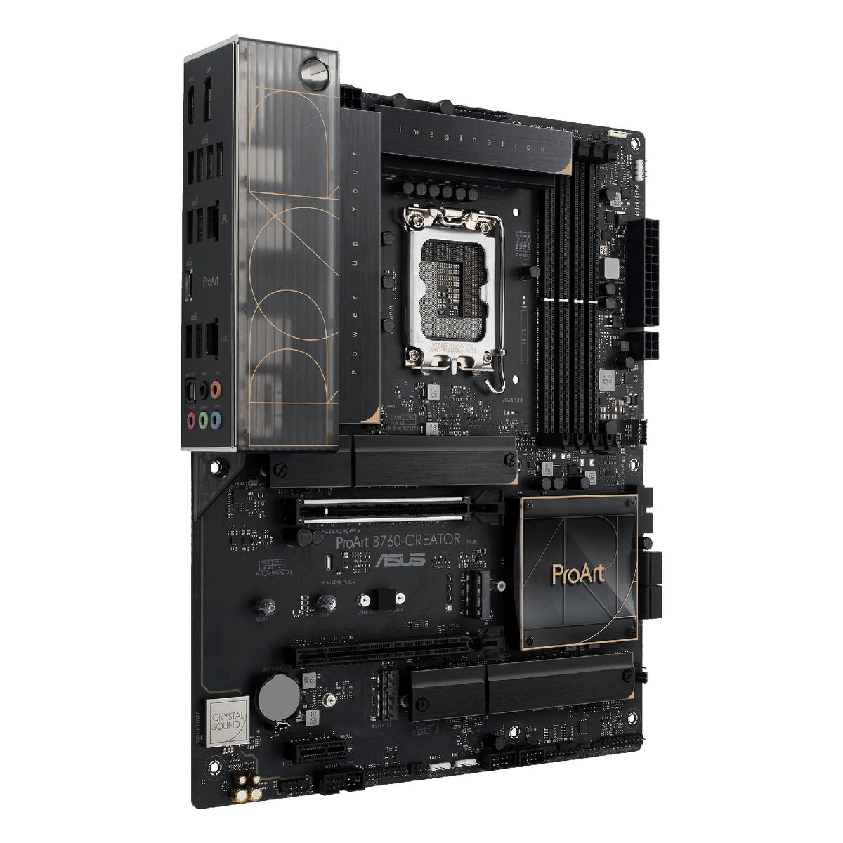 ASUS ProArt B760-Creator Placa Base Intel B760 (LGA 1700 ATX, 12+1 DrMOS, PCIe 5.0, Tres Ranuras M.2, Ethernet de 2,5 GB y 1 GB, l USB 3.2 Gen 2x2 Type-C con 60 W de Carga óptima 4+), Negro