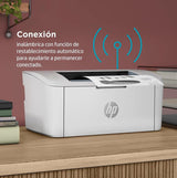 HP LaserJet M110w 7MD66F, Impresora Láser A4 Monocromo - Impresión Doble Cara Manual (20 ppm, Wi-Fi, Wi-Fi Direct, USB 2.0, Bluetooth, Procesador de 500 MHz, Memoria de 32 MB, HP Smart App) Blanca