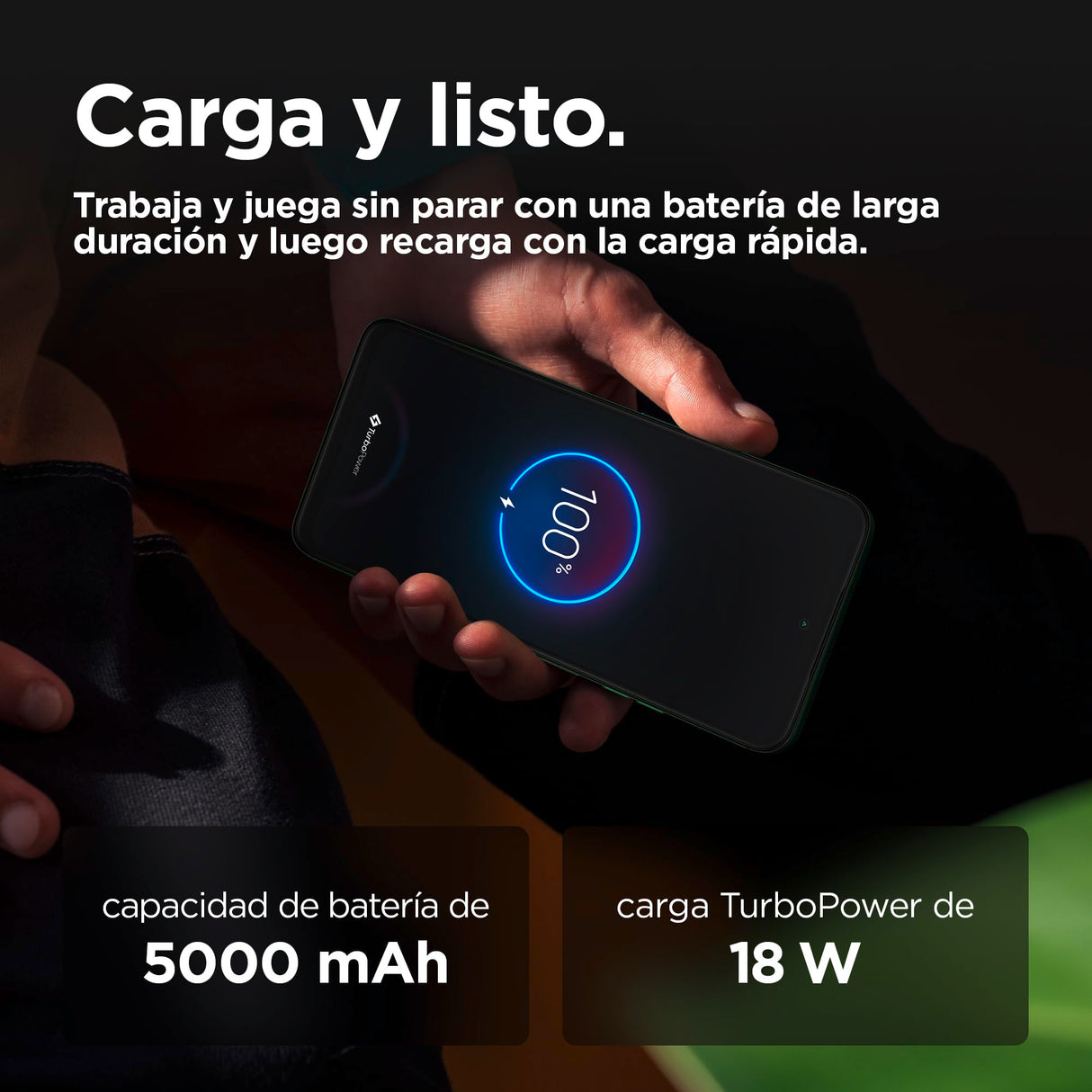Motorola Moto g35 5G, 12GB (4GB+8GB RAM Boost)/128GB Verde, Pantalla FHD+ 6.72", cámara Dual de 50MP y Ultra Gran Angular, Selfie 16MB, batería 5000 mAh, Carga rápida de 18W