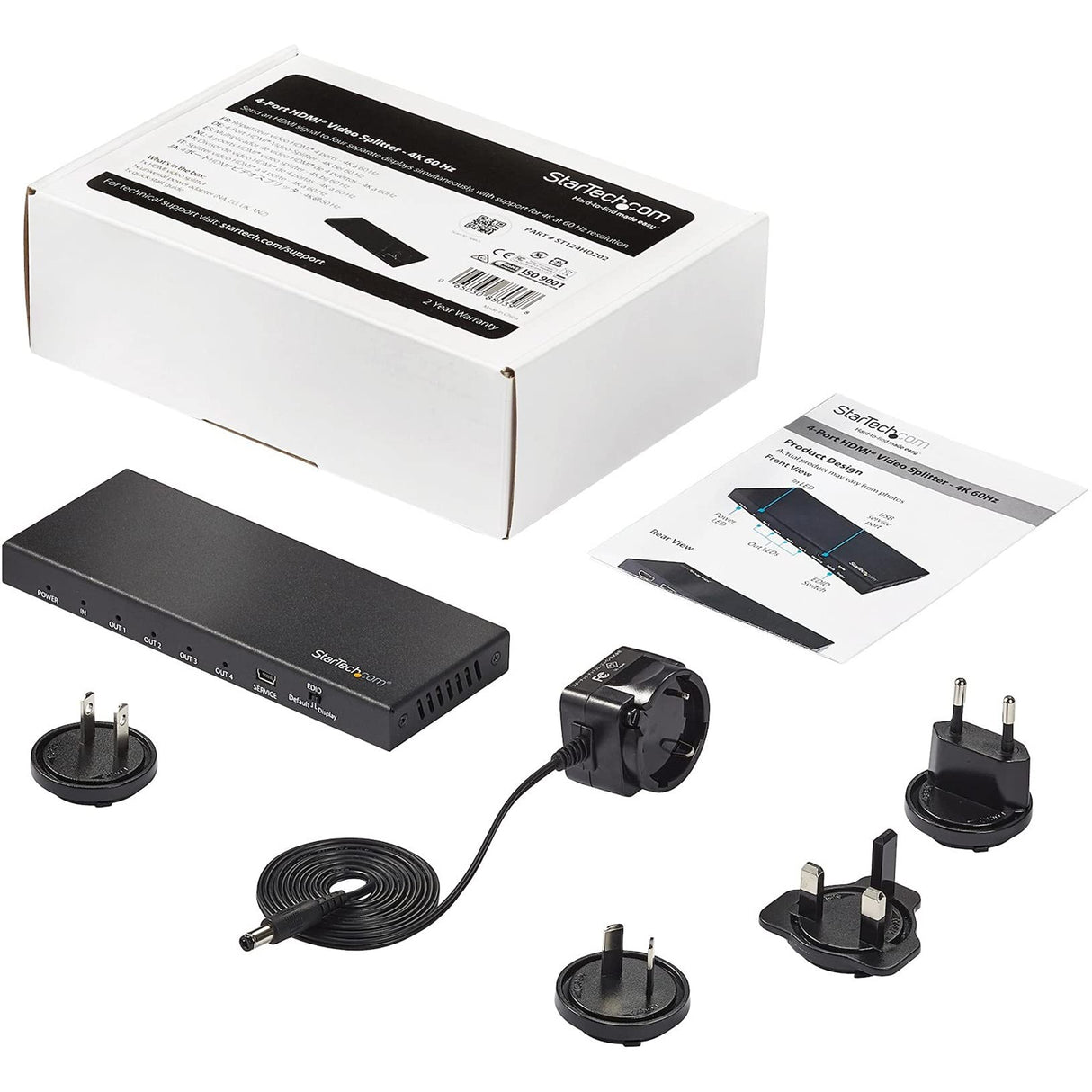 StarTech.com 4-Port Hdmi Splitter - 60Hz, W128258565