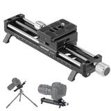 NEEWER Riel de Enfoque Macro de 140 mm, Deslizador de riel Macro con rotación de 360°, Bloqueo de 4 direcciones, Patas retráctiles, Placa QR Tipo Acra, Tornillo de 1/4 y 3/8 Pulgadas para fotografía
