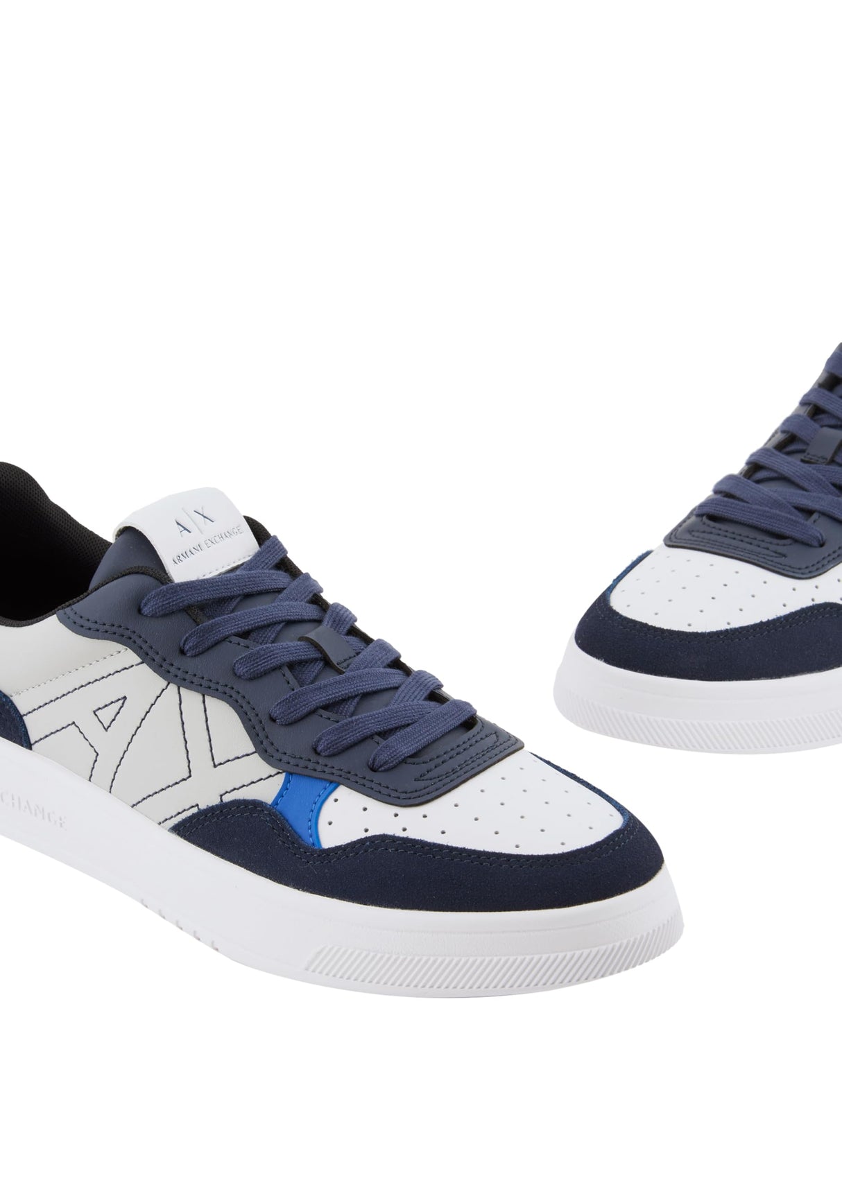 Armani Exchange Seattle, Detalles de Gamuza, Logotipo Bordado, Zapatillas Hombre, Grey Navy, 40 EU