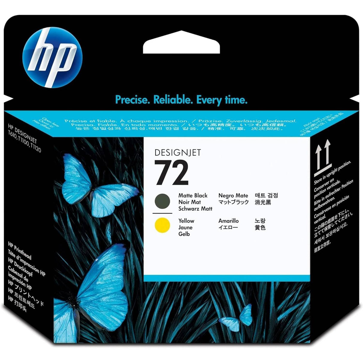 HP 72 C9384A Cabezal de Impresión HP DesignJet Negro Mate y Amarillo, para Impresoras Plotter de Gran Formato T2300 eMFP, T1300, T1200, T1120, T1100, T1100 MFP, T795, T790, T770, T620, T610 y T600