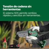 Bosch Mini Motosierra a Batería EasyChain 18V-15-7 (Para cortar madera; sistema de 18 voltios; velocidad de la cadena: 6,95 m/s; con batería de 2,5 Ah y cargador)