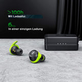 Monster Champion AIRLINKS, Auriculares Deportivos Bluetooth en el oído, Auriculares Impermeables, Calidad de Audio estéreo 3D, cancelación de Ruido, 100 Horas de duración de la batería con Estuche de