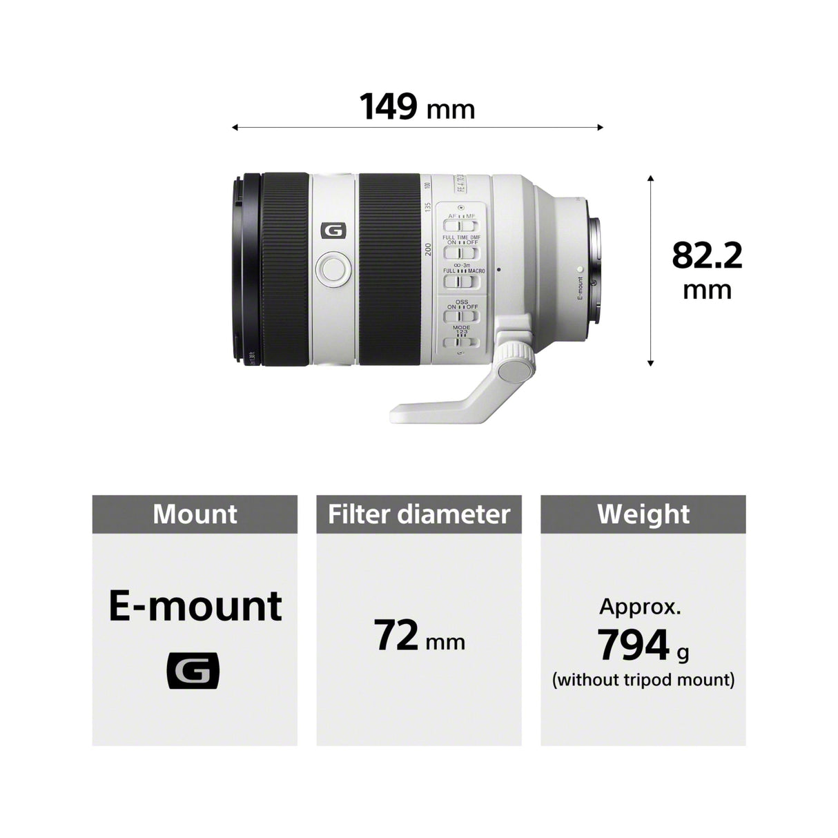 Sony FE 70-200mm F4 G OSS II, Teleobjetivo Zoom G Full-Frame (SEL70200G2)