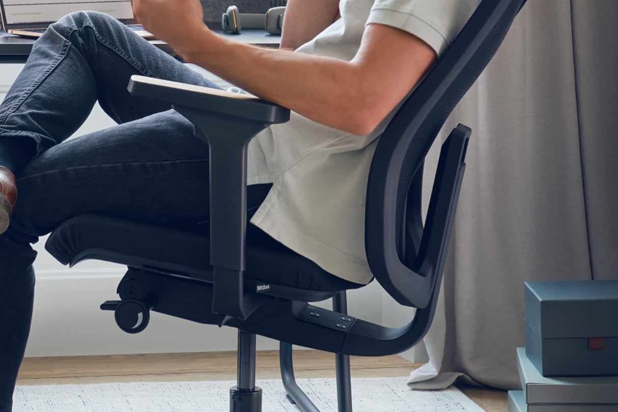 Sedus, Se:do Pro Light 2 - Silla de Oficina ergonómica, Membrana de Red, Color Negro, Soporte Lumbar, Soporte para el Cuello, Altura Regulable