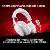 HyperX Cloud III S - Auriculares Gaming inalámbricos, Bluetooth, 2.4Ghz, PC, PS5, Xbox, Drivers 53 mm, DTS, micrófono 10mm, batería hasta 200h, Blanco