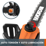 WORX Motosierra 40V (2x20V) | PowerShare | WG384E - 2 baterías 2Ah | 35 cm Motor Brushless