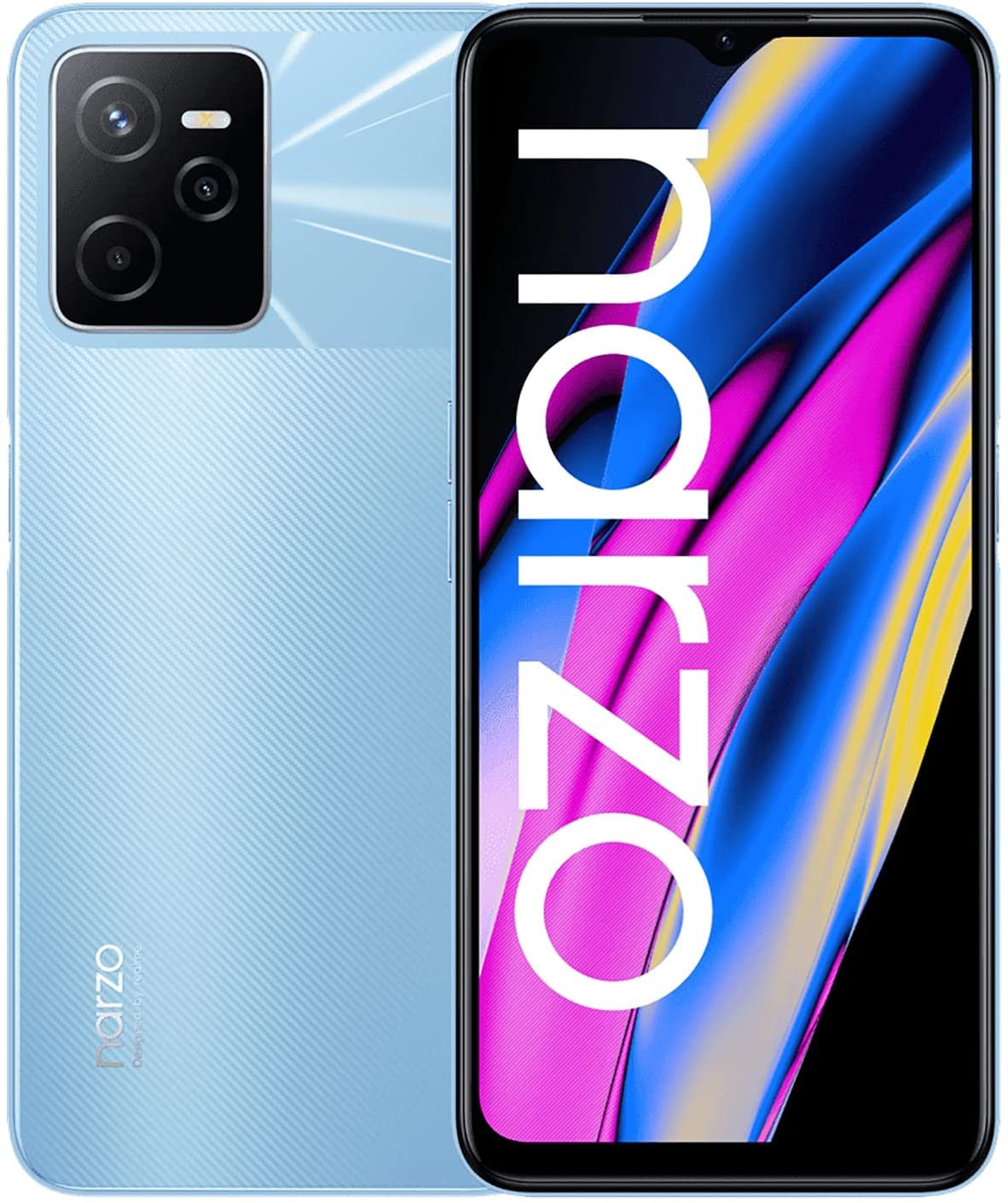 realme Narzo 50A Prime - 4+64GB smartphone, Pantalla completa FHD+ de 16,7 cm (6,6''), Triple cámara de IA de 50 MP, Batería de 5000 mAh, Procesador Unisoc T612, Flash Blue, no incluye un adaptador