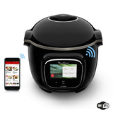 Moulinex Cookeo Touch Wi-Fi CE902 - Freidora de aire sin aceite, 1600 W, capacidad de hasta 6 personas (4 L), 6 programas automáticos, conexión Wi-Fi, libre de PFOA, fácil limpieza, color negro