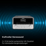 TechniSat DIGITRADIO 586 - Radio híbrido Dab+ (Radio por Internet, FM, Bluetooth, Spotify, Carga inalámbrica, Control por App, Pantalla OLED, USB, CD,MP3, AUX, 20 W, Equipo Compacto, Control Remoto)