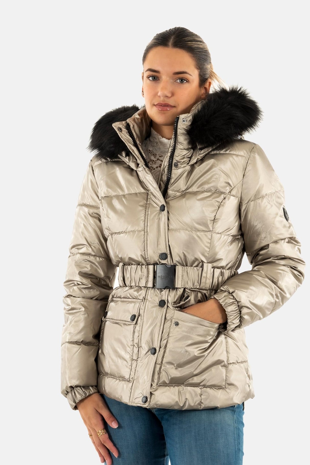 Morgan 242-geliam Chaqueta de Plumas, Mordoré, 36 para Mujer