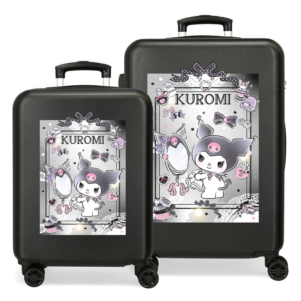 Sanrio Kuromi Dream Closer Juego de Maletas Negro 55/65 cms Rígido 7,54 kgs Cierre de combinación Lateral ABS 7,54 kgs 89LExtensible Equipaje de Mano