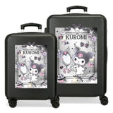 Sanrio Kuromi Dream Closer Juego de Maletas Negro 55/65 cms Rígido 7,54 kgs Cierre de combinación Lateral ABS 7,54 kgs 89LExtensible Equipaje de Mano