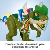 Fisher-Price Imaginext Jurassic World Thrash Attack Dilophosaurus, Dinosaurio de Juguete Extragrande con Luces y Sonidos Que Lanza proyectiles, Regalo para niños y niñas +3 años, HVY16
