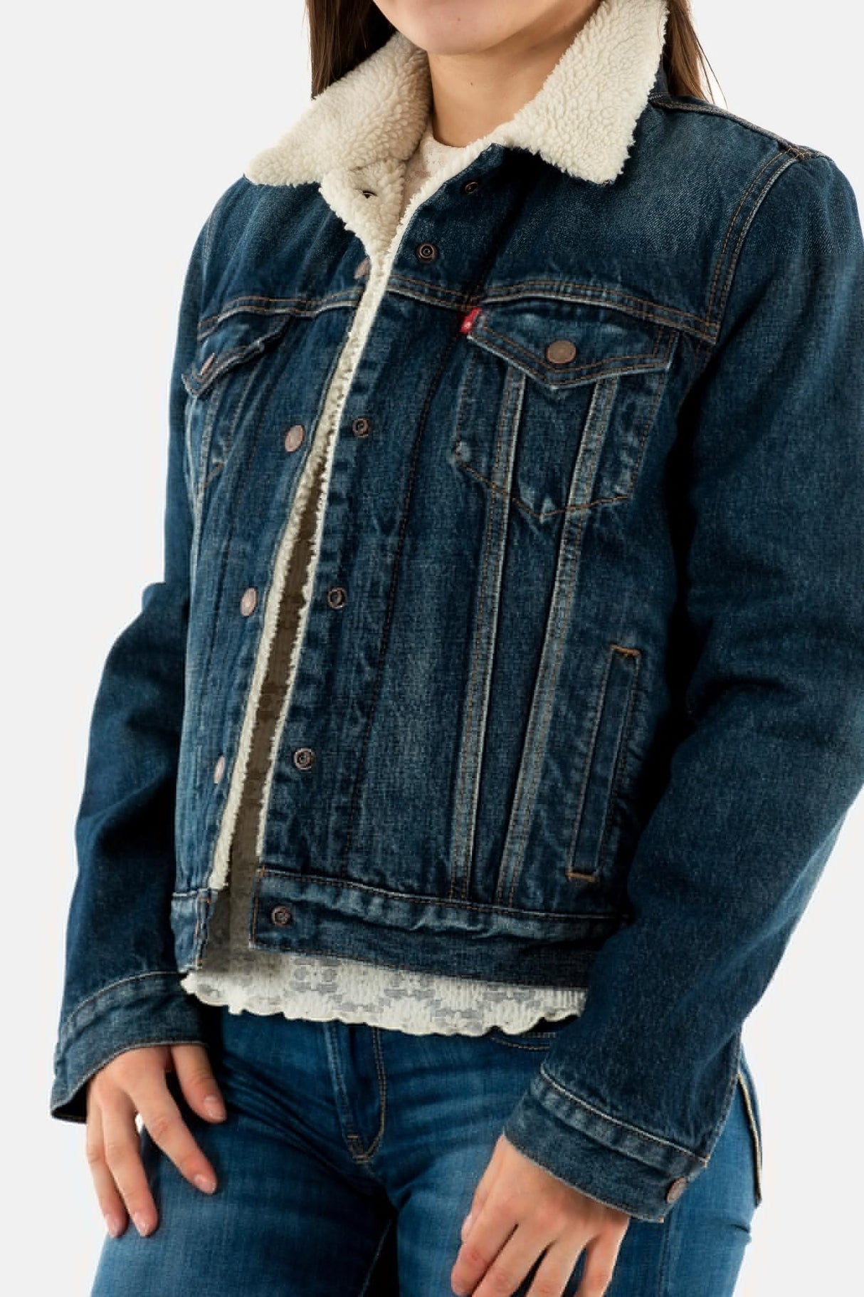 Levi's Original Sherpa Trucker, Chaqueta Mujer, That New New, XL
