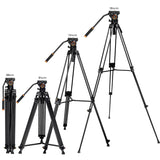 K&F CONCEPT Trípode de Video,184cm con 360° Cabezal Fluido, Trípode Profesional de Aluminio con Placa de Liberación Rápida para DSLR,Videocámara,Cámaras, Carga Máxima 8KG