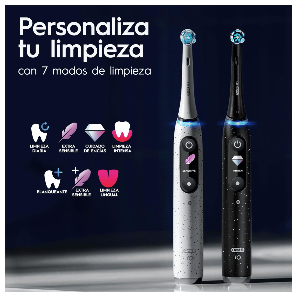 Oral-B iO 10 Cepillo de Dientes Eléctrico Negro, + 1 Cabezal y 1 Estuche Cargador de Viaje, Diseñado por Braun