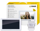 Vimar K40937 Monitor LCD 7in de pantalla táctil para kit videoportero de superficie, 1 alimentador 40103, con estribo para la fijación de superficie, blanco