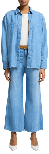 7 For All Mankind Lotta Cropped Charleston Jeans, Azul Claro, 23W Mujeres