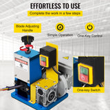 Happybuy HXSMS-025 - Máquina pelacables, eléctrica, con 1 hoja, para reciclar cables de cobre/eliminar el aislamiento de plástico y goma de los cables de chatarra intactos, azul