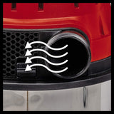 Einhell Aspirador en seco y húmedo TE-VC 2025 SACL (1200 W, clase de polvo L, para polvos con valores MAK >1 mg/m³, 25 L, limpieza de filtros, enchufe de aparatos, incl. varias boquillas y filtros)