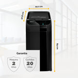 Fellowes Automax™ 550C - Destructora trituradora de Papel automática, Corte en partículas de 4x38mm (DIN P-4), destruye hasta 550 Hojas, hasta 10 usuarios en la Oficina, Papelera de 83L, destruye CD
