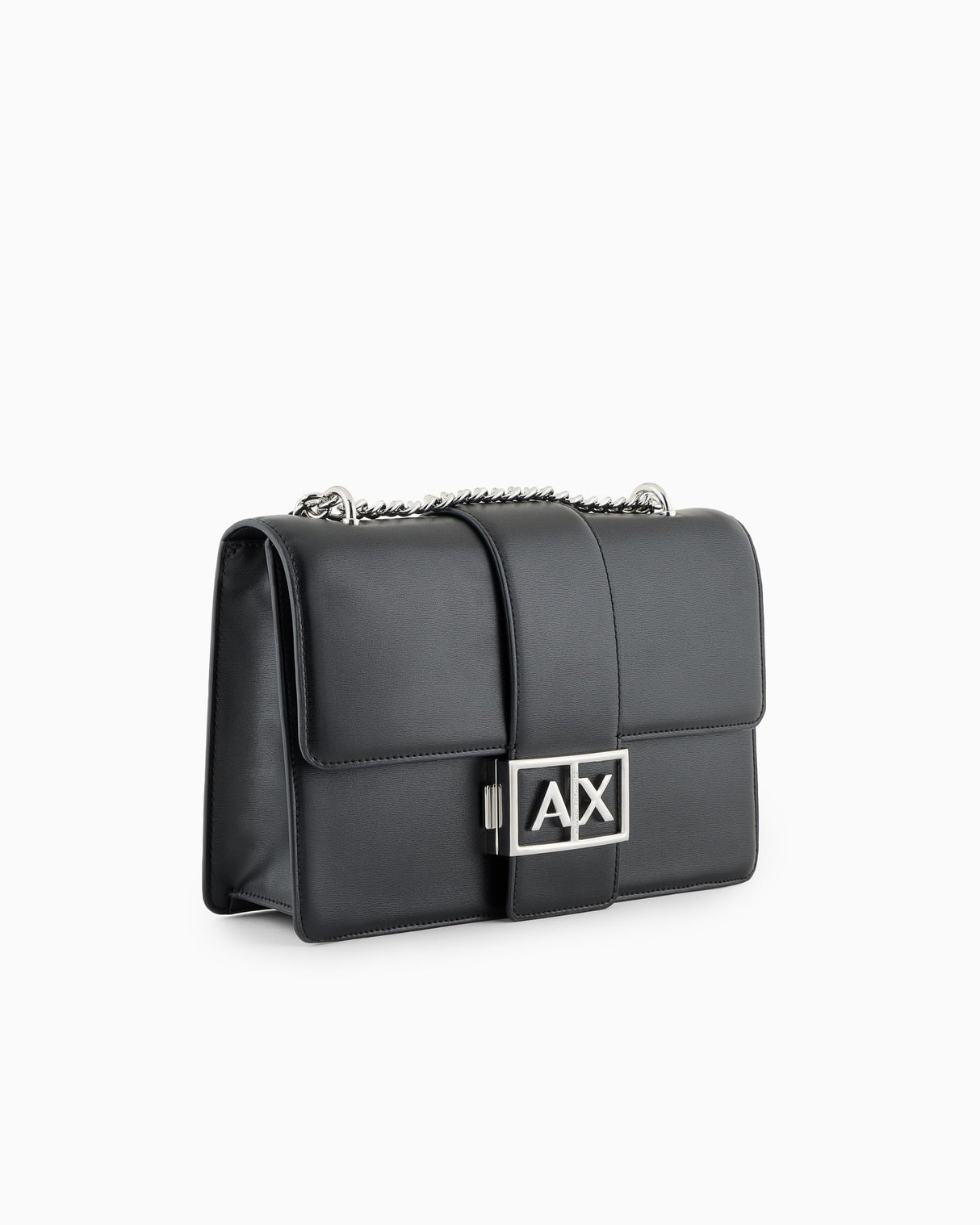 Armani Exchange Jodie, Sustainable, Chain Strap, Crossbody Mujeres, Negro, Talla única