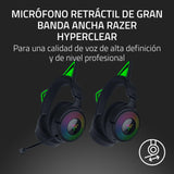 Razer Kraken Kitty V3 Pro - Auriculares inalámbricos RGB Kitty para Juegos - Orejas de Gato reactivas para Streaming - Diafragma 40mm - Hyperspeed Wireless y Bluetooth - THX Spatial Audio | Negro
