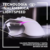 Logitech G G502 X PLUS LIGHTSPEED Ratón inalámbrico RGB para Gaming - Ratón óptico con interruptores híbridos LIGHTFORCE, LIGHTSYNC RGB, sensor HERO 25K, compatible con PC - macOS/Windows - Blanco