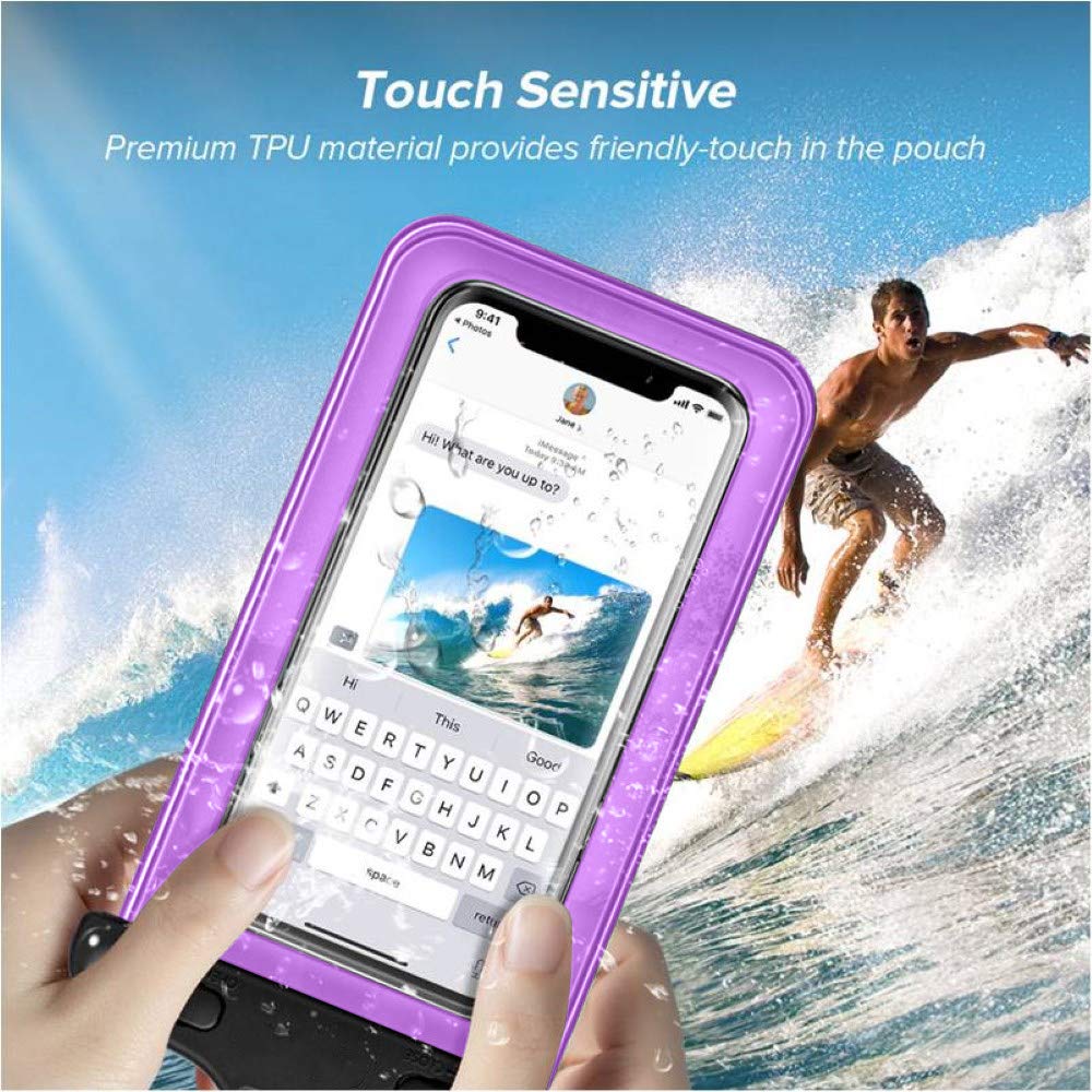 Sovica Funda Impermeable Compatible con Xiaomi Mi A2 Certificado IPX8 Funda acuatica Bolsa Sumergible Waterproof Case (Violeta)
