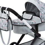 Bayer Design 17007AA Cochecito de muñeca Combi Xeo, Carro para muñecos, Bolsa, Convertible, Regulable en Altura