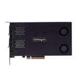 StarTech.com Tarjeta Rack Móvil de 2 Bahías para SSD NVMe M.2 a PCIe x8 - Requiere Bifurcación - Intercambio en Caliente