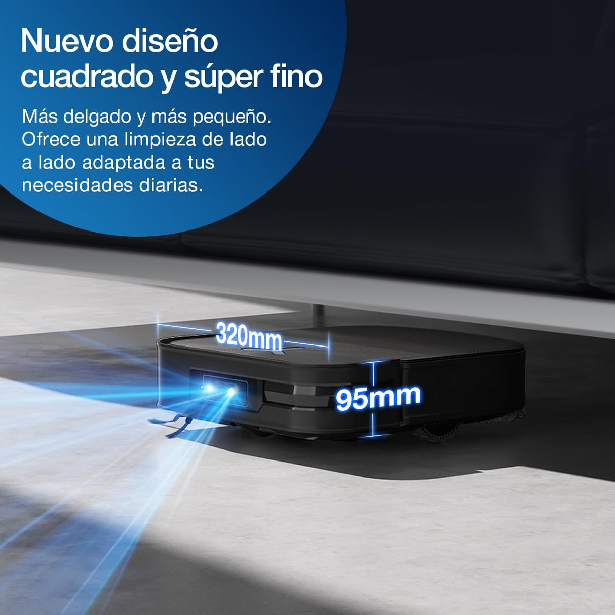 ECOVACS DEEBOT X2 OMNI, Robot aspirador y fregasuelos con estación todo en uno, potencia de succión 8000 Pa, diseño cuadrado, mopas elevables de 15 mm, lavado de mopas con agua caliente, IA, YIKO
