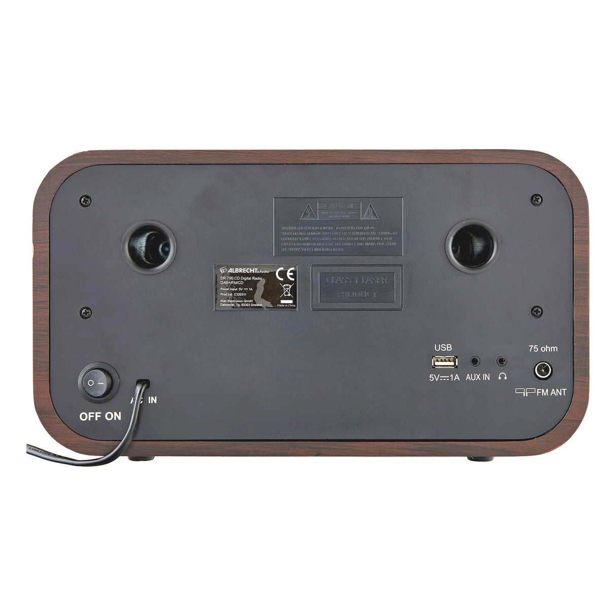 Albrecht DR790CD Radio Digital Dab+, 27790, multifunción, Incluye Reproductor de CD y Bluetooth, Carcasa de Madera en marrón Oscuro