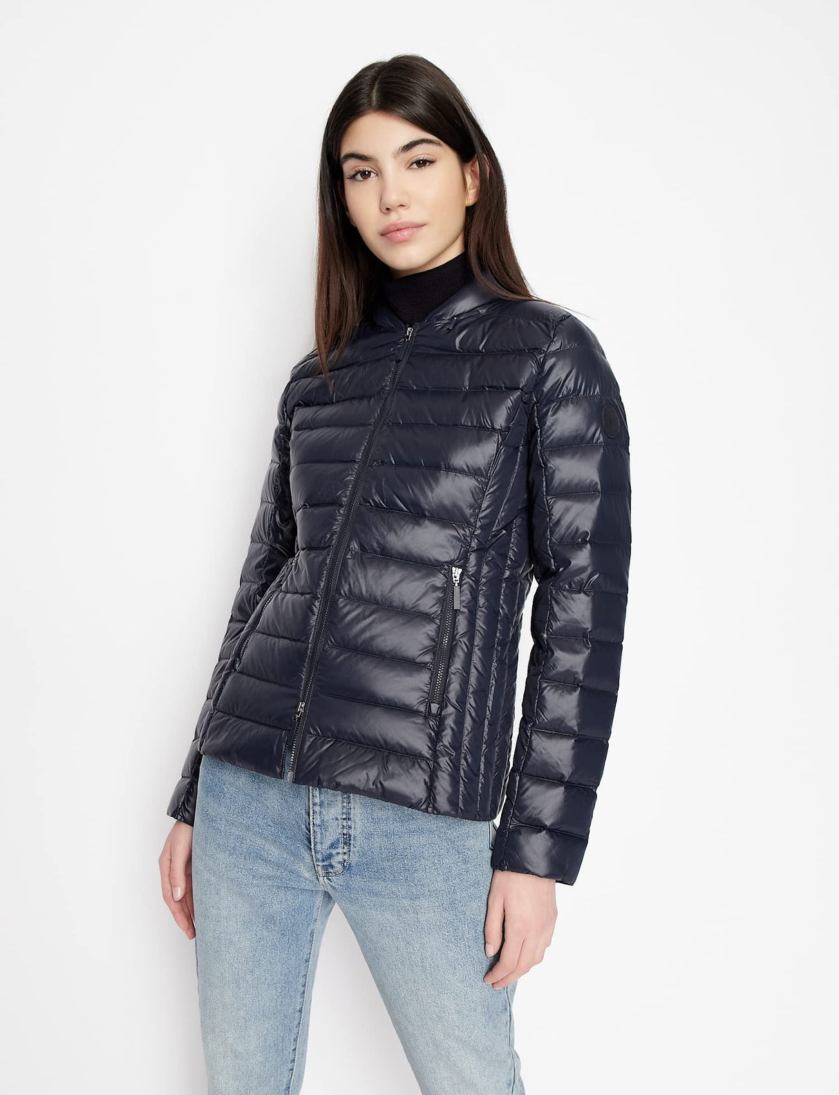 Armani Exchange Real Down Everyday Chaqueta, Mujer, Azul (Navy 1510), Small