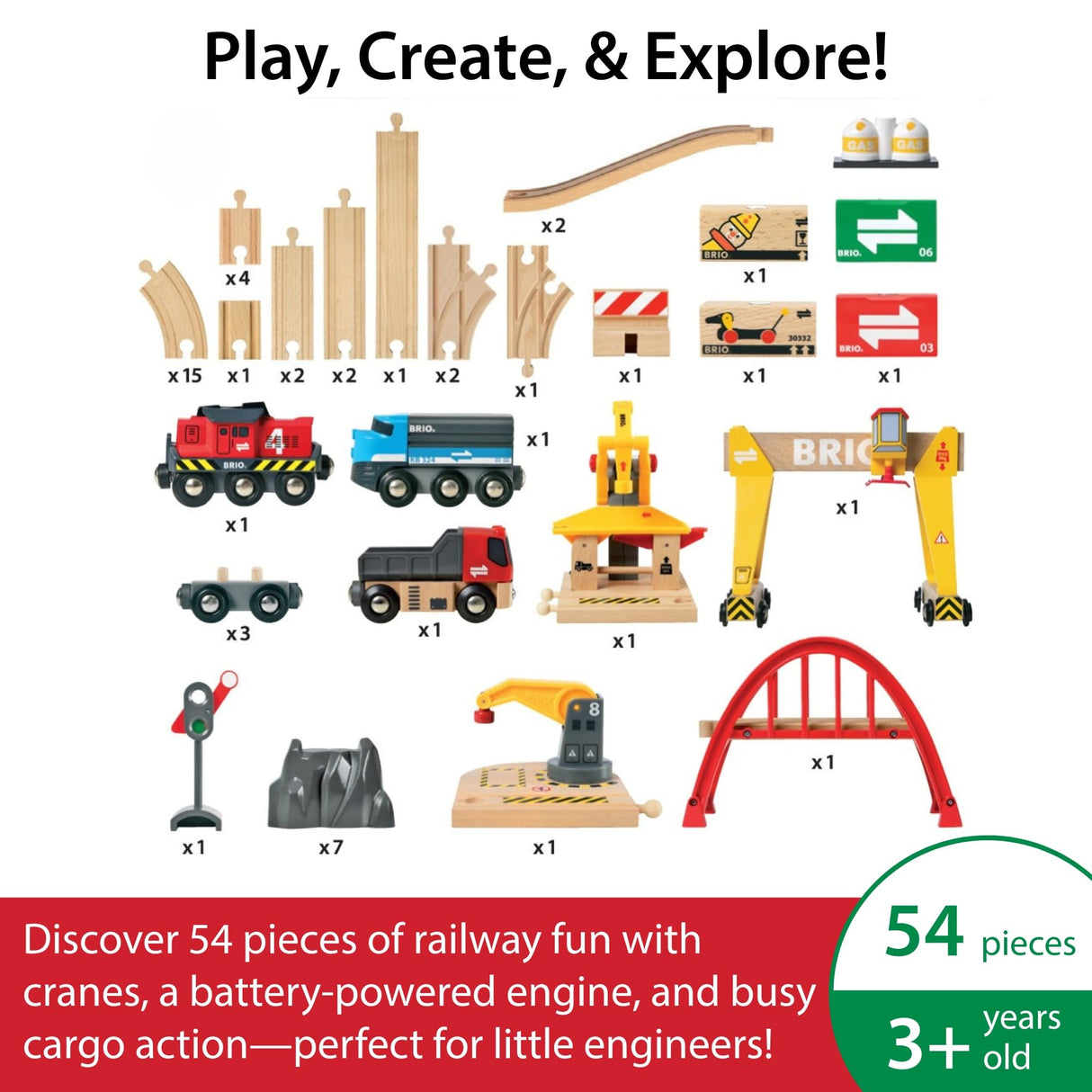 BRIO - Set Deluxe de Ferrocarril y Transporte de Carga, Ferrocarriles, Set de Construcción, Tren Juguete, Juguetes Niños 3 Años o más, Juegos Educativos 3 Años