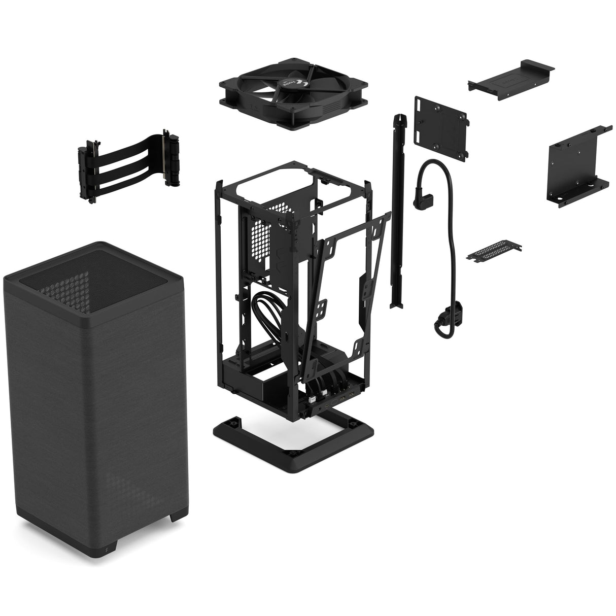 Fractal Design Mood Black PC Case - Sleek Fabric Design, 180mm Top Fan, Conceals 325mm Graphics Card, m-ITX Motherboard Compatible, Easy Access Build, Efficient Cooling