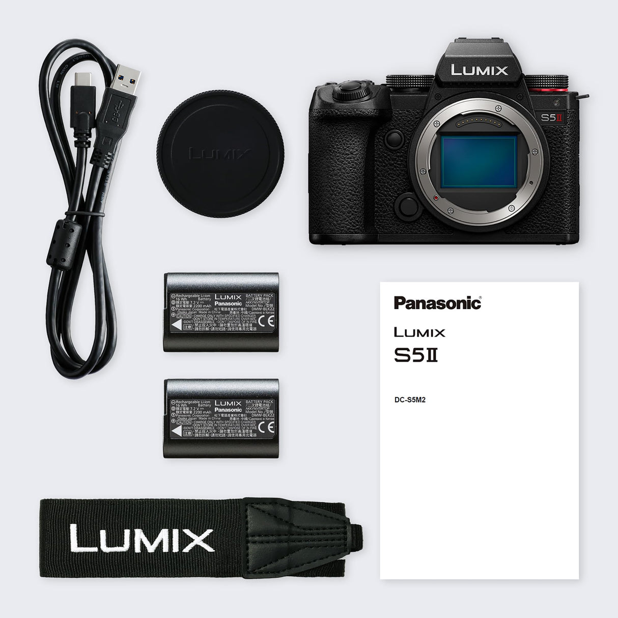Panasonic LUMIX DC-S5 II, Cámara Sin Lente De Marco Completo, Sin Espejo,4K 60P y 6k 30P Grabación, Pantalla Movible, Wi-Fi, Phase Hybrid AF 779 Puntos, IS Activo, Batería De Repuesto, Negro