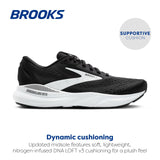 Brooks Adrenaline GTS 24 Zapatillas de Running para Mujer, con sujeción, Negro/Blanco, 8 Wide