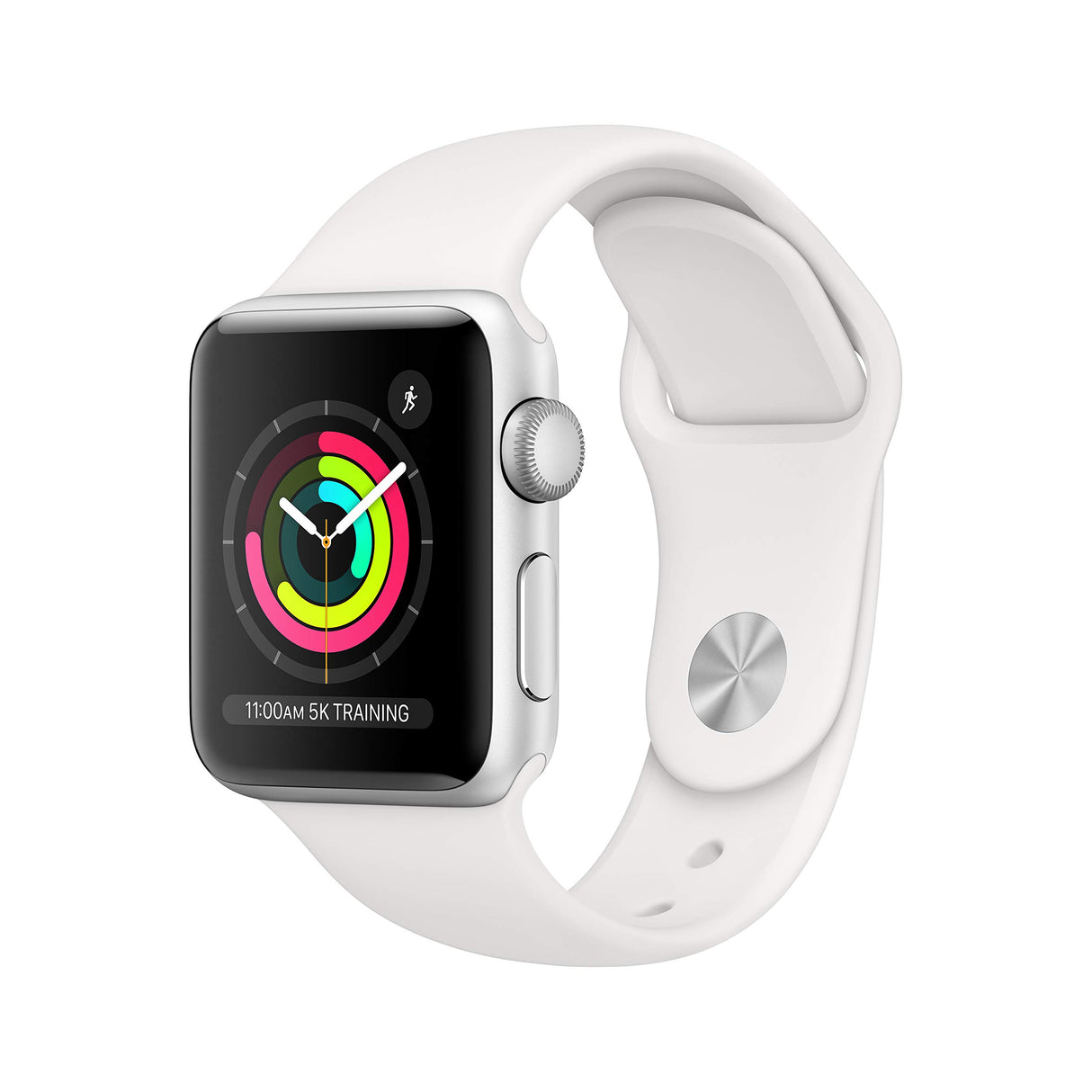 Apple - Apple Watch Series 3 (GPS), 38mm Silver Aluminum Case with White Sport Band - Silver Aluminum