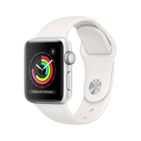 Apple - Apple Watch Series 3 (GPS), 38mm Silver Aluminum Case with White Sport Band - Silver Aluminum