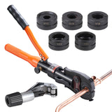 VEVOR Herramienta de Prensado Hidráulica de Tuberías para Accesorios de Tubos de Cobre, Mordazas de Cambio Rápido V12, V15, V18, V22, V28, Giratorio de 360° para Espacios Confinados, 415 x 220 x 70 mm
