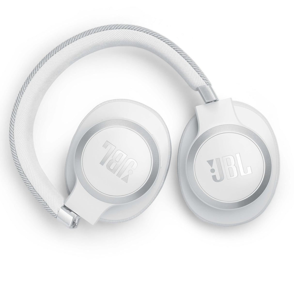 JBL Auriculares inalámbricos circumaurales Live 770 NC, con tecnología Bluetooth y cancelación adaptativa de ruido, hasta 65 horas de reproducción, blanco