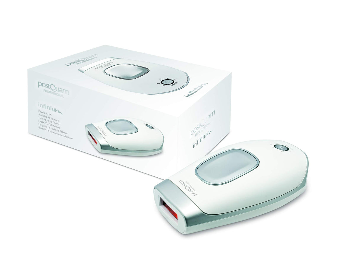 Postquam - Depilador Láser Portátil Infinium - Tecnología IPL con 5 Niveles de Potencia, Multidisparo - Depiladora Corporal con Lámpara de Cuarzo y Agarre Ergnómico - Área de Tratamiento 30 x 10 mm