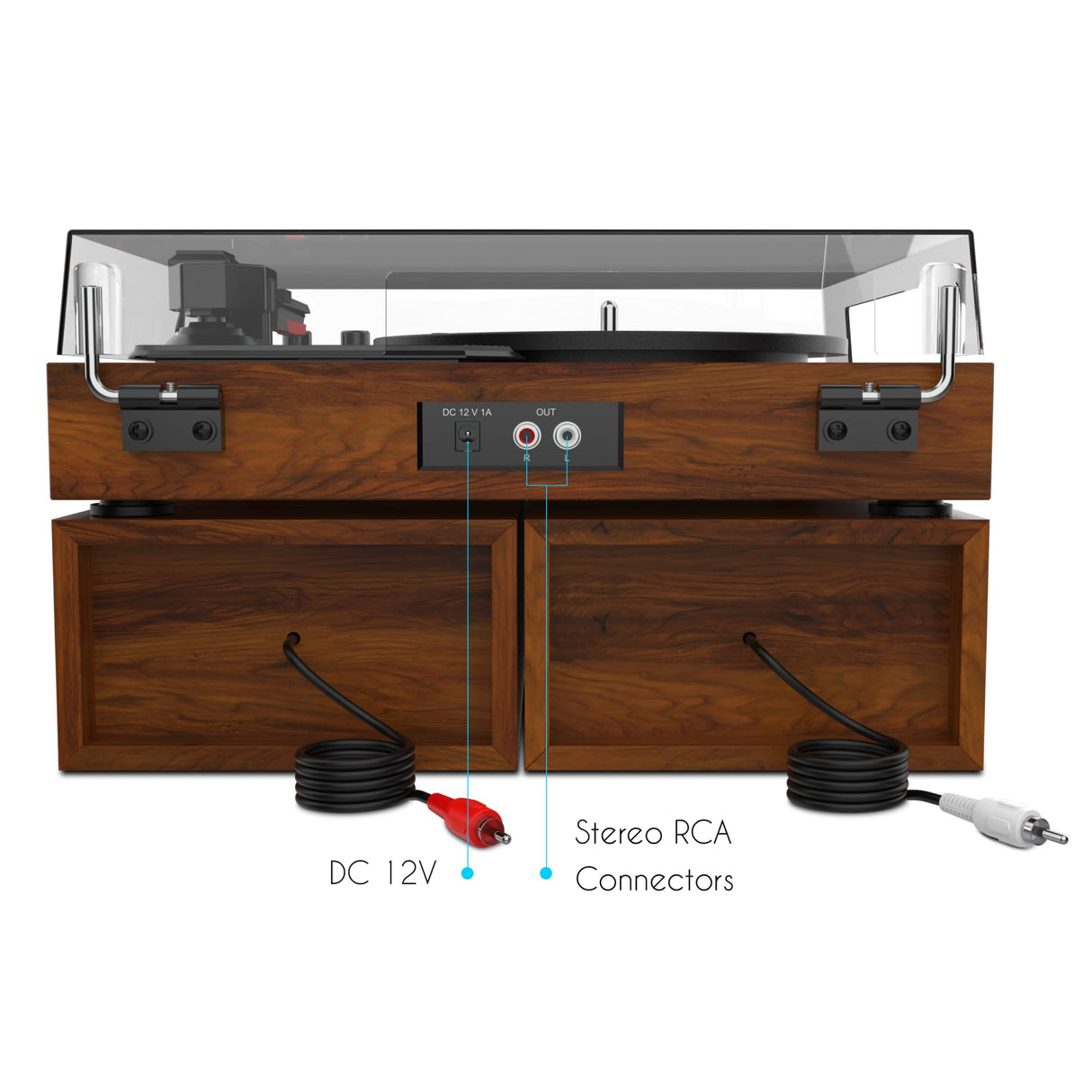 Wiibo Mustang 1970-BT Light - Tocadiscos de Vinilo con Altavoces y Bluetooth - Giradiscos de Diseño Retro - Salidas RCA para Altavoces - Selección de Velocidades 33/45/78 RPM - Cápsula de Cerámica